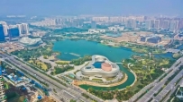 阜阳城南双清湾公园俯瞰